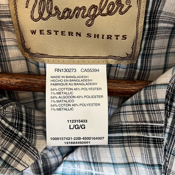 Wrangler Western Shirt Men’s Large - Picture 5 of 6
